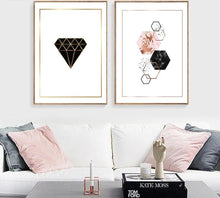 Load image into Gallery viewer, Geometric Diamonds Wall Art Canvas Posters Prints Abstract Painting Decorative Picture for Kids Room Nordic Decoration - SallyHomey Life's Beautiful