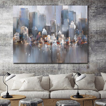 Load image into Gallery viewer, 100% Hand Painted Abstract City Building Oil Painting On Canvas Wall Art Frameless Picture Decoration For Live Room Home Decor