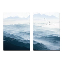 Load image into Gallery viewer, Foggy Mountain Landscape Wall Art Canvas Posters Nordic Style Prints Paintings Wall Picture for Living Room Home Decor - SallyHomey Life's Beautiful