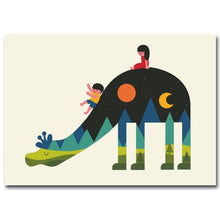 Load image into Gallery viewer, Nordic Art Cartoon Animal Poster Elephant Bear Wolf Minimalist Canvas Painting Nursery Wall Picture Kids Baby Room Decoration - SallyHomey Life's Beautiful