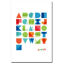 Load image into Gallery viewer, Geometric ABC Alphabet Art Canvas Poster Minimalist Print Modern Nursery Picture Home Children Room Decoration - SallyHomey Life's Beautiful