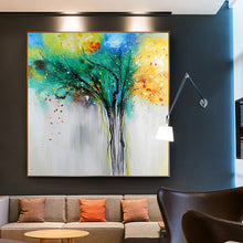 Load image into Gallery viewer, 100% Hand Painted Abstract Trees Art Oil Painting On Canvas Wall Art Wall Adornment Pictures Painting For Live Room Home Decor