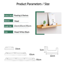 Load image into Gallery viewer, Wall Mounted Floating Display Shelves Wood Wall Storage Shelves for Bedroom Living Room Bathroom Kitchen Office Home Decorative