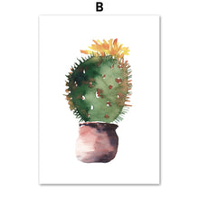 Load image into Gallery viewer, Potted Succulents Cactus Prickly Pear Wall Art Canvas Painting Nordic Posters And Prints Wall Pictures For Living Room Decor - SallyHomey Life's Beautiful