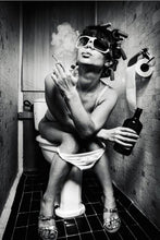 Load image into Gallery viewer, Modern Black White Portrait Posters and Prints Wall Art Canvas Painting Sexy Women Smoke and Drink Picture for Living Room Decor - SallyHomey Life's Beautiful