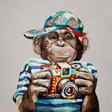 Load image into Gallery viewer, Modern Abstract Shooting Monkey in Colorful Clothes Cartoon Canvas Painting Animals Funny - SallyHomey Life&#39;s Beautiful