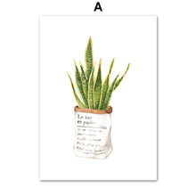 Load image into Gallery viewer, Tropical Potted Plant Monstera Cactus Wall Art Canvas Painting Nordic Posters And Prints Wall Pictures For Living Room Decor - SallyHomey Life's Beautiful