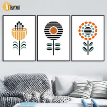 Load image into Gallery viewer, Geometric Line Flower Abstract Painting Wall Art Print Canvas Painting Nordic Posters And Prints Wall Pictures For Living Room - SallyHomey Life's Beautiful