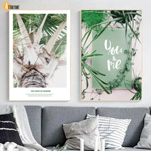 Load image into Gallery viewer, Tropical Cactus Big Leaf Monstera Quotes Wall Art Canvas Painting Nordic Posters And Prints Wall Pictures For Living Room Decor - SallyHomey Life's Beautiful