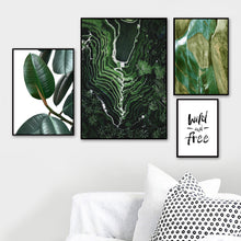 Load image into Gallery viewer, Rubber Tree Green Leaf Terraced Quotes Wall Art Canvas Painting Nordic Posters And Prints Wall Pictures For Living Room Decor - SallyHomey Life's Beautiful