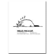 Load image into Gallery viewer, Cartoon Lazy Cat Minimalist Art Canvas Nursery Poster Painting Funny Wall Picture Home Children Room Decoration - SallyHomey Life's Beautiful