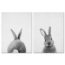 Load image into Gallery viewer, Black White Rabbit Wall Art Canvas Posters and Prints Minimalist Animal Paintings Wall Picture for Living Room Modern Home Decor - SallyHomey Life's Beautiful