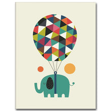Load image into Gallery viewer, Nordic Art Cartoon Animal Poster Elephant Giraffe Tiger Minimalist Canvas Painting Nursery Picture Children Room Decoration 340 - SallyHomey Life's Beautiful