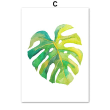 Load image into Gallery viewer, Green Tropical Monstera Banana Leaf Wall Art Canvas Painting Nordic Posters And Prints Plant Wall Pictures For Living Room Decor - SallyHomey Life's Beautiful