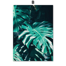 Load image into Gallery viewer, Green Big Scale Monstera Fern Leaf Wall Art Canvas Painting Nordic Posters And Prints Wall Pictures For Living Room Home Decor - SallyHomey Life's Beautiful