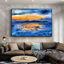 Load image into Gallery viewer, 100% Hand Painted Seaside Sunset Scenery Oil Painting On Canvas Wall Art Frameless Picture Decoration For Live Room Home Decor