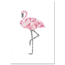 Load image into Gallery viewer, Geometry Flamingo Heart Wall Art Canvas Posters and Prints Nordic Style Abstract Painting Wall Picture Modern Home Decoration - SallyHomey Life's Beautiful