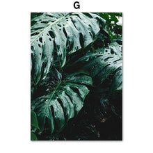 Load image into Gallery viewer, Monstera Green Big Leaves Quotes Wall Art Canvas Painting Nordic Posters And Prints Wall Pictures For Living Room Bedroom Decor - SallyHomey Life's Beautiful