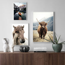 Load image into Gallery viewer, Scandinavian Poster Nordic Style Print Sheep Horse Cattle Animal Wall Art Canvas Painting Field Nature Picture Living Room Decor - SallyHomey Life's Beautiful