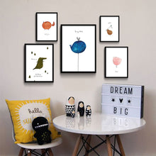 Load image into Gallery viewer, Cartoon Dinosaur Bird Minimalist Nordic Art Canvas Poster Painting Funny Modern Nursery Picture Kids Room Decor - SallyHomey Life's Beautiful