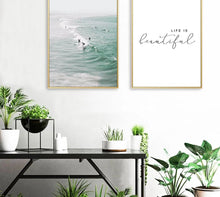 Load image into Gallery viewer, Scandinavian Tropical Decoration Sea Leaf Canvas Poster Landscape Nordic Style Wall Art Print Nature Painting Decorative Picture - SallyHomey Life's Beautiful