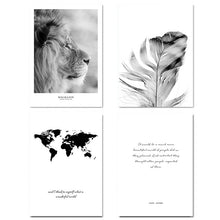 Load image into Gallery viewer, Scandinavian Black White Poster Nordic Canvas Wall Art Print Africa Animal Lion Painting Decorative Picture Home Decoration - SallyHomey Life's Beautiful