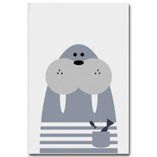 Load image into Gallery viewer, Cartoon Animal Koala Seal Minimalist Art Canvas Poster Painting Nursery Wall Picture  Modern Home Kids Room Decor - SallyHomey Life's Beautiful