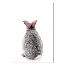 Load image into Gallery viewer, Baby Woodland Animal Rabbit Tail Canvas Funny Poster Wall Art Nursery Print Painting Nordic Kids Decoration Pictures Room Decor - SallyHomey Life's Beautiful