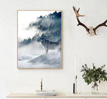 Load image into Gallery viewer, Nordic Art Wolf Snow Mountains Art Canvas Poster Minimalist Print Nature Picture Modern Home Room Decoration - SallyHomey Life's Beautiful