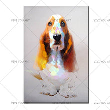Load image into Gallery viewer, 100% Hand Painted Home Decor Wall Art Pictures Oil Painting On Canvas Big Ears Dog Picture For Living Room Home Decor