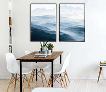 Load image into Gallery viewer, Foggy Mountain Landscape Wall Art Canvas Posters Nordic Style Prints Paintings Wall Picture for Living Room Home Decor - SallyHomey Life's Beautiful