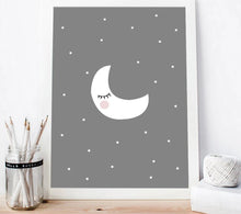 Load image into Gallery viewer, Cute Moon Star Baby Nursery Wall Art Canvas Posters Prints Cartoon Painting Nordic Kids Decoration Picture Baby Bedroom Decor - SallyHomey Life's Beautiful