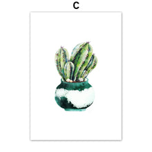 Load image into Gallery viewer, Succulents Cactus Pink Flower Wall Art Canvas Painting Nordic Posters And Prints Plants Wall Pictures For Living Room Home Decor - SallyHomey Life's Beautiful