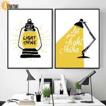 Load image into Gallery viewer, Cartoon Table Lamp Motivational Quotes Wall Art Canvas Painting Nordic Posters And Prints Wall Pictures For Living Room Decor - SallyHomey Life&#39;s Beautiful