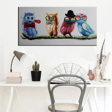 Load image into Gallery viewer, Abstract Animal Canvas Painting Wall Art Bird ecoration Posters And Prints On Canvas Wall Art Cute Owls Picture for Living Room - SallyHomey Life's Beautiful