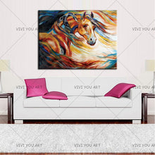 Load image into Gallery viewer, 100% Handpainted Wall Art 2018 Horse With Tears On Canvas Modern Abstract Pictures Animal Oil Paintings For Living Room Decor