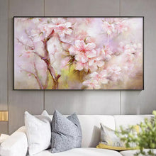 Load image into Gallery viewer, 100% Hand Painted Abstract Pink Flower Oil Painting On Canvas Wall Art Wall Adornment Pictures Painting For Live Room Home Decor