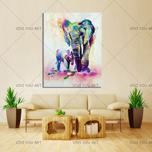 Load image into Gallery viewer,   100% Hand Painted  Abstract Elephants Oil Painting Modern Home Wall Decoration Art Pictures Handmade Animal Paintings on Canvas Large