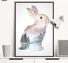 Load image into Gallery viewer, Rabbit Deer Animal Silhouette Poster Prints Minimalism Wall Art Canvas Painting Nordic Style Picture Home Decor - SallyHomey Life's Beautiful