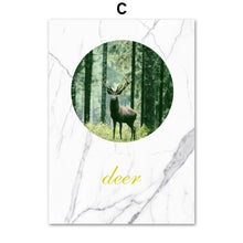 Load image into Gallery viewer, Fashion Pineapple Palm Fern Deer Marble Wall Art Canvas Painting Nordic Posters And Prints Wall Pictures For Living Room Decor - SallyHomey Life's Beautiful