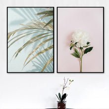 Load image into Gallery viewer, Palm Leaf White Flower Quotes Landscape Wall Art Canvas Painting Nordic Posters And Prints Wall Pictures For Living Room Decor - SallyHomey Life's Beautiful