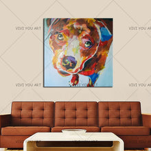 Load image into Gallery viewer, 100% Hand Painted Large - Cute Little Dog Paintings Modern Home Decor Wall Art Pictures