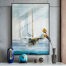 Load image into Gallery viewer, 100% Hand Painted Abstract Sailing Art Oil Painting On Canvas Wall Art Frameless Picture Decoration For Live Room Home Deco Gift