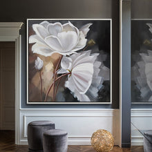 Load image into Gallery viewer, 100% Hand Painted Modern White Flowers Art Painting On Canvas Wall Art Wall Painting Adornment pictures For Live Room Home Decor