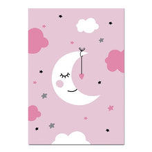 Load image into Gallery viewer, Cartoon Moon Canvas Art Poster Nursery Quotes Decorative Print Wall Painting Decoration Picture Nordic Kid Baby Bedroom Decor - SallyHomey Life's Beautiful