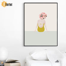 Load image into Gallery viewer, Fashion Girl Flower Beach Minimalism Wall Art Canvas Painting Nordic Posters And Prints Wall Pictures For Living Room Decor - SallyHomey Life's Beautiful