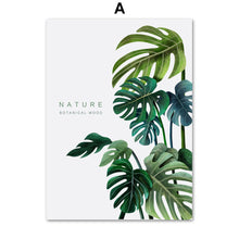 Load image into Gallery viewer, Nature Tropical Monstera Fresh Leaf Plant Wall Art Canvas Painting Nordic Posters And Prints Wall Pictures For Living Room Decor - SallyHomey Life's Beautiful