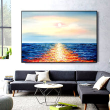 Load image into Gallery viewer, 100% Hand Painted Abstract Ocean Scenery Oil Painting On Canvas Wall Art Frameless Picture Decoration For Live Room Home Decor