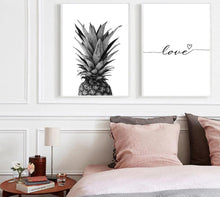 Load image into Gallery viewer, Pineapple Wall Art Canvas Posters Prints Nordic Love Quote Paintings Black White Wall Picture for Living Room - SallyHomey Life's Beautiful