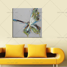 Load image into Gallery viewer, 100% Handpainted Artwork High Quality Modern Wall Art On Canvas Animal Oil Painting Blue Butterfly Hang Pictures Room Decor